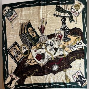 Vtg Donna Karan 90s 100% Silk Scarf.In Excellent condition.Made in Korea 36”x37”